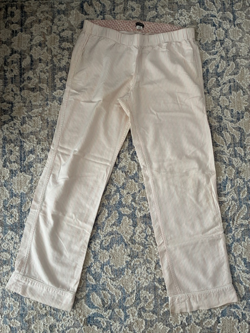 J. Crew Light Pink and White Striped Pajama Pants